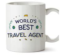 MUGFFINS Travel Agent Mug - in English - World's Best - Funny Gift for Colleagues - Ceramic 11oz Mug