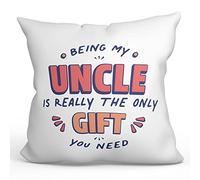 MUGFFINS UNCLE Cushion Padding included - in English - I'm the only gift you need - Funny gift - Pillow: cover and filling 15.7x15.7 inches