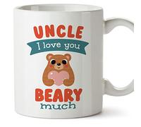 MUGFFINS Uncle Mug - in English - Love You Beary Much - Funny Gift - Ceramic 11oz Mug
