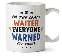MUGFFINS Waiter Man Mug - in English - Everyone Warned You About - Funny Gift for Colleagues - Ceramic 11oz Mug