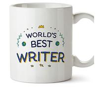 MUGFFINS Writer Mug - in English - World's Best - Funny Gift for Colleagues - Ceramic 11oz Mug