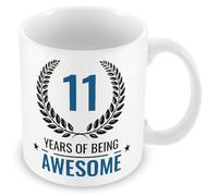 MUGGZ 11th Birthday Gift - Mug - 11 Years of Being Awesome - Giftset - Made in The UK