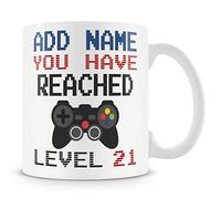 MUGGZ 21st Birthday Gamer Mug - Personalised with Name - Video Game Design