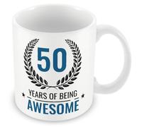 MUGGZ 50th Birthday Gift - Mug - 50 Years of Being Awesome - Giftset - Made in The UK