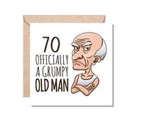 MUGGZ 70th Birthday Gift - Card - Grumpy Old Man - Giftset - Made in The UK