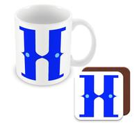 MUGGZ - Alphabet Initial Letter H - Mug & Coaster Giftset with Monogram - Each Letter A Unique Individual Design