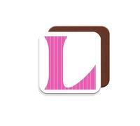 MUGGZ - Alphabet Initial Letter L - Coaster with Monogram - Each Letter A Unique Individual Design