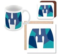 MUGGZ - Alphabet Initial Letter M - Mug, Card & Coaster Giftset with Monogram - Each Letter A Unique Individual Design