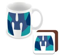 MUGGZ - Alphabet Initial Letter M - Mug & Coaster Giftset with Monogram - Each Letter A Unique Individual Design