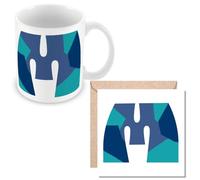 MUGGZ - Alphabet Initial Letter M - Mug & Greetings Card Giftset with Monogram - Each Letter A Unique Individual Design