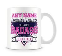 MUGGZ Assistant Manager Mug - Badass Personalised Cup - Customise with Name - Pink