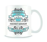 MUGGZ Assistant Manager Mug - 'Worlds Best' Design - Personalised Work Gift - Blue