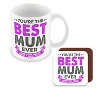 MUGGZ Best Mum Ever Mug & Coaster/Gift - Giftset - Made in The UK