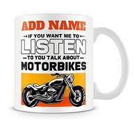 MUGGZ Biker Mug Personalised Gift - If You Want Me to Listen Talk About Motorbikes