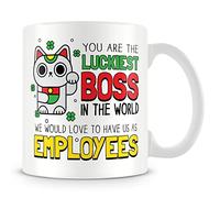 MUGGZ Boss Appreciation Mug - ‘You’re The Luckiest Boss in The World’ - Funny Ceramic Mug (11oz) Coffee Cup for Managers and Team Leaders