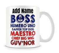 MUGGZ Boss Mug Personalised Gift - Boss Numero Uno Gaffer Top Dog Maestro Chief Big Wig Guv'Nor