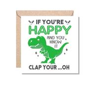 MUGGZ Card Gift Dinosaur T-Rex - If You're Happy and You Know It Clap Your. Oh - Giftset - Made in The UK