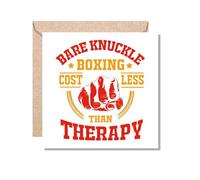 MUGGZ Card Gift for Boxer/Boxing - Bare Knuckle Boxing Costs Less Than Therapy - Giftset - Made in The UK