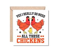 MUGGZ Card Gift for Chicken Owners - Yes I Really Do Need All These Chickens - Giftset - Made in The UK
