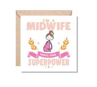 MUGGZ Card Gift for Midwife - I'm A Midwife What's Your Superpower - Giftset - Made in The UK
