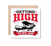 MUGGZ Card Gift for Pilot - Getting High is My Job - Giftset - Made in The UK