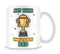 MUGGZ Dad Mug - Worlds Best Personalised Cup Gift - Customise with Name - Blue