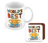 MUGGZ Dentist Mug & Coaster - Worlds Best Dentist Gift - Giftset - Made in The UK