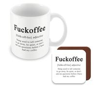 MUGGZ - Don't Talk to Me - Mug & Coaster - Fuckoffee Rude Dictionary Definition - Sarcastic Funny Gift for Colleagues & Friends