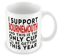 MUGGZ Funny Bournemouth Football Mug - I Support Bournemouth and This is The Only Cup I’ll Be Getting This Year - Joke Gift for Fans, Friends, Dad - 11oz Ceramic - Dishwasher Safe