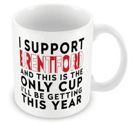 MUGGZ Funny Brentford Football Mug - I Support Brentford and This is The Only Cup I’ll Be Getting This Year - Joke Gift for Fans, Dad, Friends - 11oz Ceramic - Dishwasher Safe