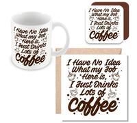 MUGGZ Funny Drink Coffee Mug, Card & Coaster Gift for Colleagues - Giftset - Made in The UK