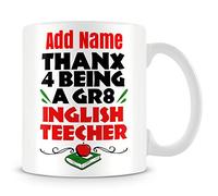 MUGGZ Funny English Teacher Mug Personalised Gift - Thanx 4 Bieng A GR8 Inglish Teecher