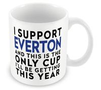 MUGGZ Funny Everton Football Mug - I Support Everton and This is The Only Cup I’ll Be Getting This Year - Joke Gift for Fans - 11oz Ceramic - Dishwasher Safe