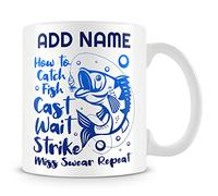 MUGGZ Funny Fishing Mug - Personalised Gift - How to Catch Fish