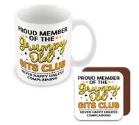 MUGGZ Funny Gift Mug & Coaster for Old People - Grumpy Old GITS Club - Giftset - Made in The UK