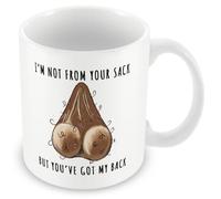 MUGGZ Funny Stepdad Mug | Even Though I’m Not from Your Sack I Know You’ve Still Got My Back | Dark Skin Tone | 11oz Novelty Bonus Dad Gift | Coffee Tea Cup | Dishwasher Safe