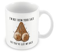 MUGGZ Funny Stepdad Mug | Even Though I’m Not from Your Sack I Know You’ve Still Got My Back | Medium Skin Tone | 11oz Novelty Father Figure Gift | Coffee Tea Cup | Dishwasher Safe