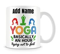 MUGGZ Funny Yoga Mug Personalised Gift -Yoga Basically an Hour Trying Not to Fart