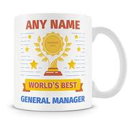 MUGGZ General Manager Mug - Worlds Best Award Personalised Cup Gift - Customise with Name