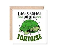 MUGGZ Gift Card for Tortoise Life is Better with A Tortoise - Giftset - Made in The UK