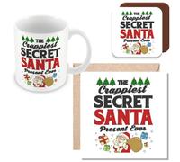 MUGGZ Gift Mug, Card & Coaster for Secret Santa - The Crappiest Secret Santa Present Ever - Giftset - Made in The UK