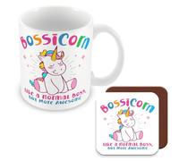 MUGGZ Gift Mug & Coaster for Boss/Manager - Bossicorn Like A Normal Boss, But More Awesome - Giftset - Made in The UK