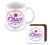 MUGGZ Gift Mug & Coaster for Boss/Manager - Chaos Coordinator - Giftset - Made in The UK