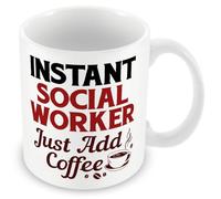 MUGGZ Gift Mug for Social Worker - Instant Social Worker Just Add Coffee - Custom Funny Coffee Mug - Unique Gift for Friends & Family