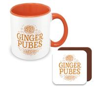 MUGGZ - Ginger Pubes - Mug & Coaster - for Friends Curly Gingers or Strawberry Blonde Colleagues Family - Mug and Coaster Gift for Women, Men or Office Co-Workers