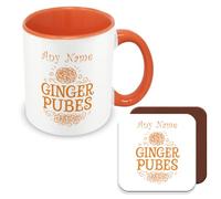 MUGGZ - Ginger Pubes - Personalised Mug & Coaster - for Friends Curly Gingers or Strawberry Blonde Colleagues Family - Mug and Coaster Gift for Women, Men or Office Co-Workers