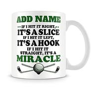 MUGGZ Golf Mug Personalised Gift - If I Hit It Right, Its A Slice If I Hit It Left, It's A Hook If I Hit It Straight It's A Miracle
