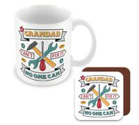 MUGGZ Grandad Gift Mug & Coaster -Fix It - Giftset - Made in The UK