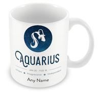 MUGGZ Horoscope Zodiac Star Sign Mug - Personalised - Aquarius (January 20 - Feburary 18)