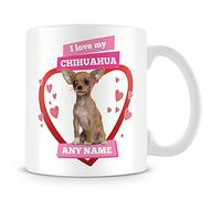 MUGGZ I Love My Chihuahua Dog Mug - Personalised Gift - Customise with Name - Pink